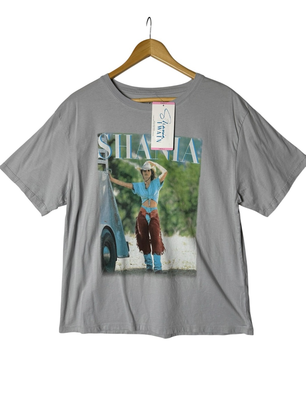 Shana Twain Graphic Tee Gray SMALL NWT